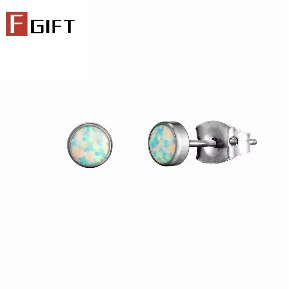 5 paar F136 titanium opaal oorknopjes, luxe oorknopjes voor in het oor, glitter wit, blauw, roze, groen opaal oorbellen voor dames