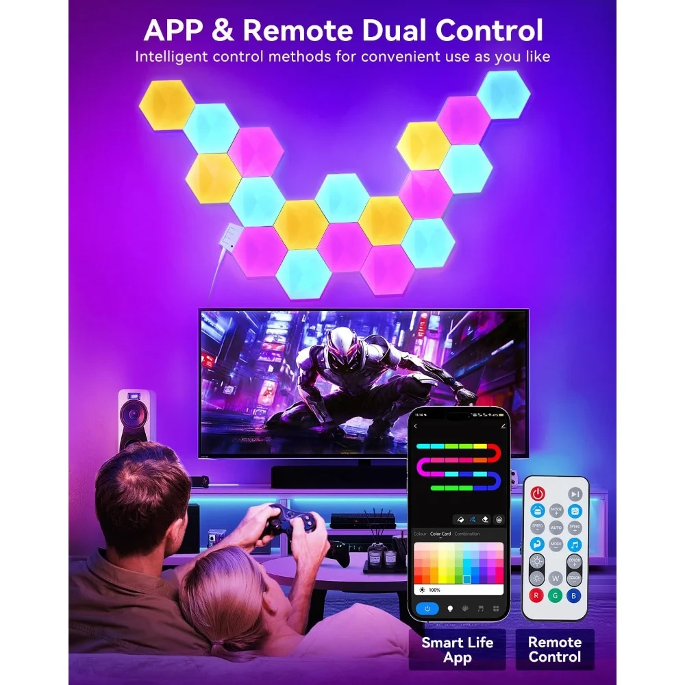 ترقية RGB IC مسدس أضواء LED الإنزلاق عرافة ضوء لوحات الذكية وحدات عرافة البلاط الموسيقى مزامنة APP التحكم الصوتي #2