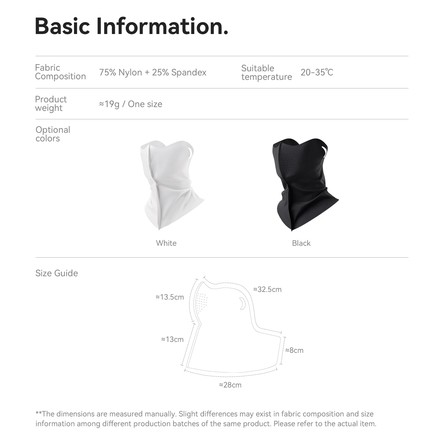 Cycling face cover fit