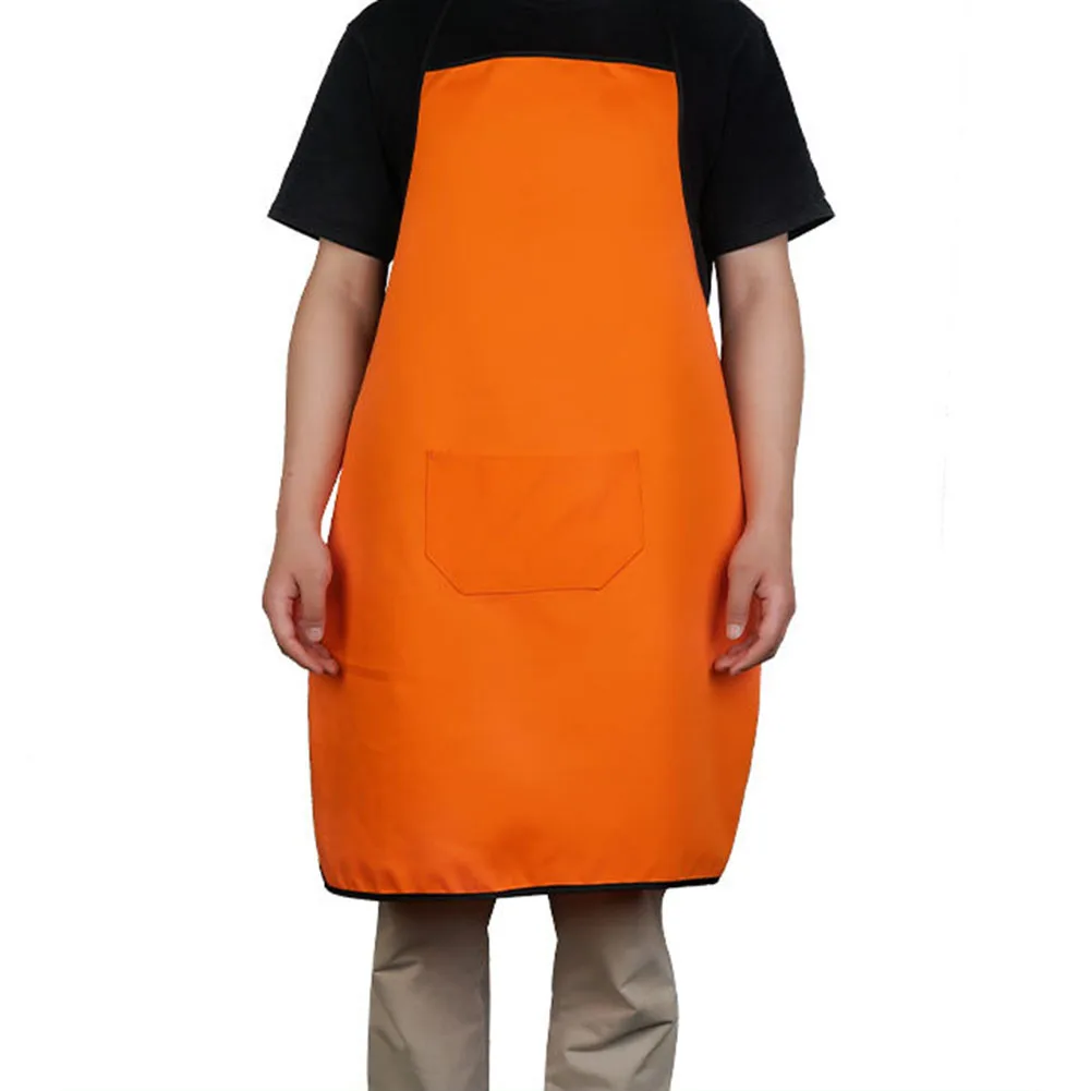Fireproof welding apron with splash proof design and breathable polyester fabric equipped with a convenient pocket for tools
