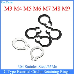 50-1000Pc C Type External Circlip Retaining Rings Shaft Circlip Washer M3-M9 Stainles Steel/65Mn C-type Retaining Clip Snap Ring