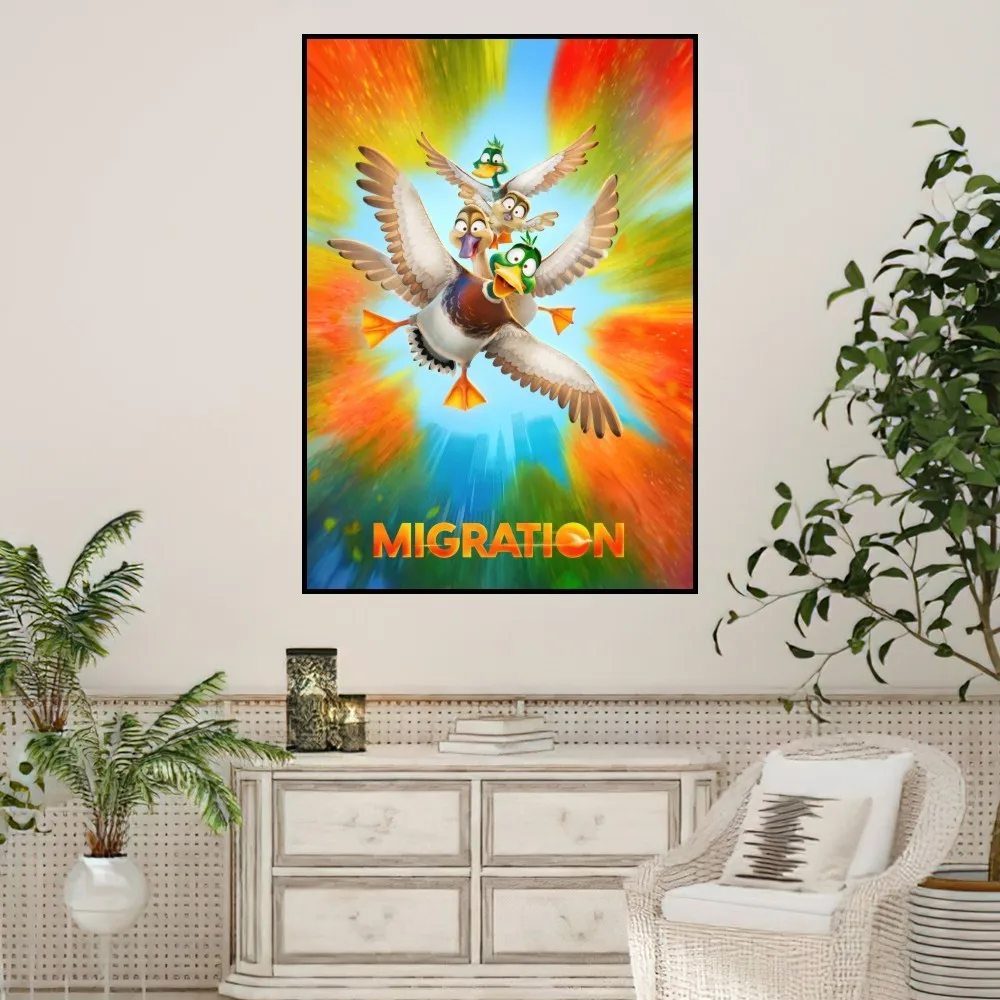 Migration Cartoon Poster Small Prints Wall Painting Bedroom Living Room Wall Sticker Office