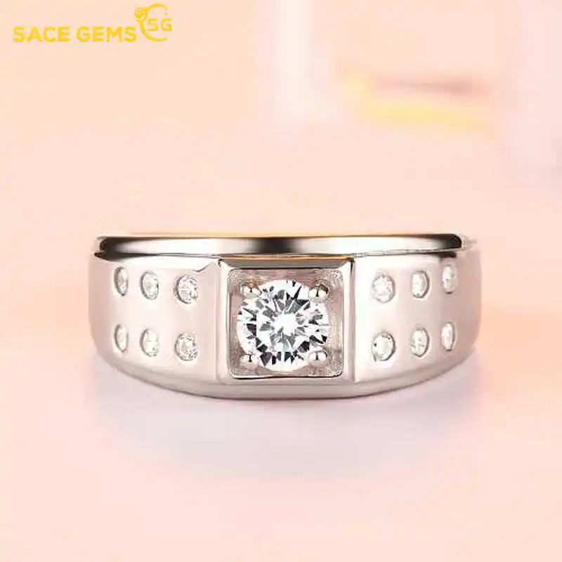 

SACE GEMS Real 100%925 Sterling Silver Luxury Ring for Men Inlaid Cubic Zirconia Wedding Engagement Fine Jewelry Gift Wholesale