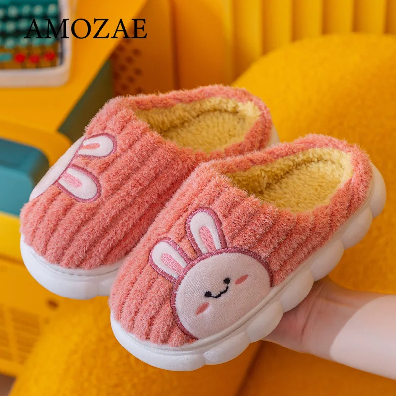 

Children Warm Cotton Shoes Autumn Winter Boys Girls Cartoon Animal Cotton Slippers Non Slip Comfortable Soft Sole Plush Slippers