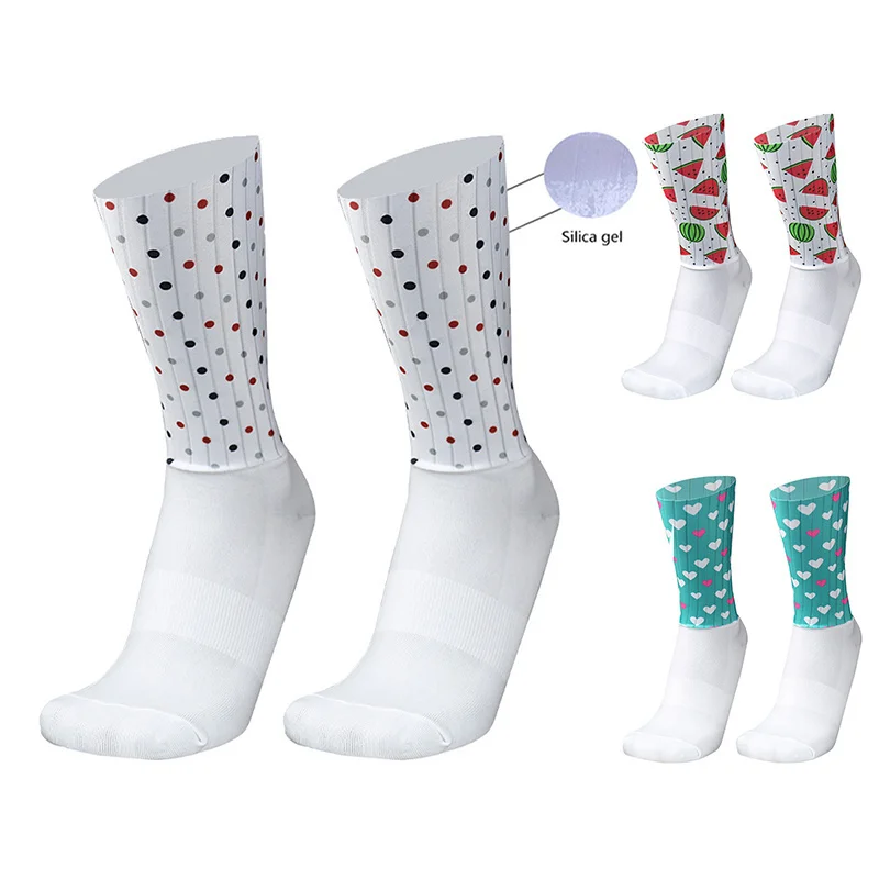 Silikon neue atmungsaktive Rad socken rutsch feste Sommer profession elle coole Rennen Aero Sport Fahrrad Laufs ocken Calcetines Ciclismo