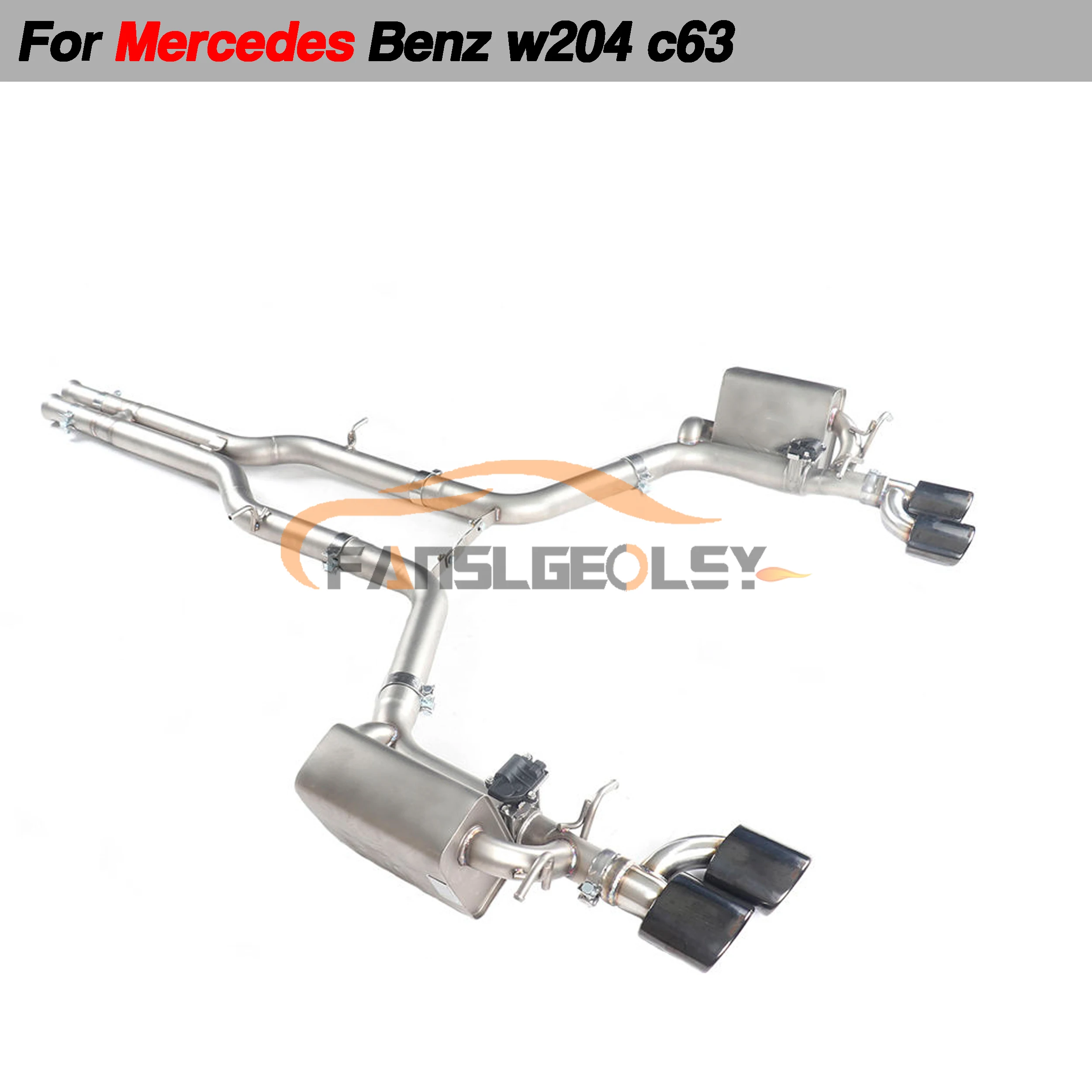 For Mercedes-Benz W204 C63 Steel Catback Performance Exhaust System Valve Muffler Pipes Tuning exhaust assembly