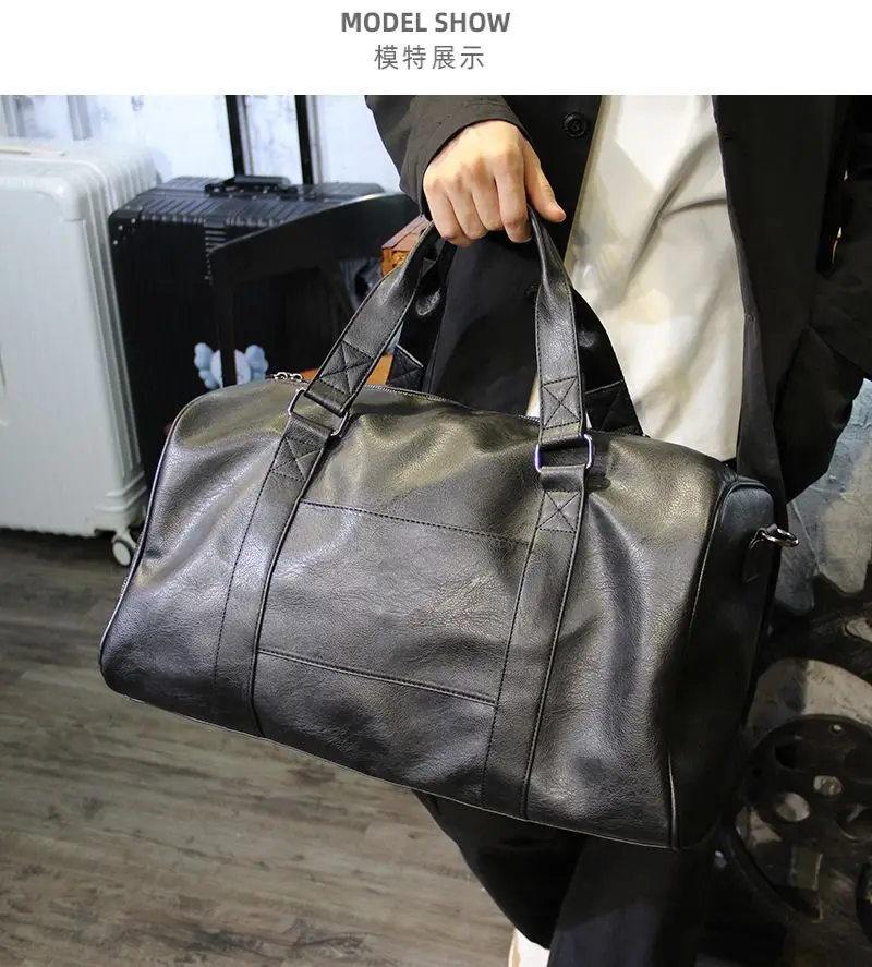 New Style Men Travel Bag Large Capacity Leather Casual Men Handbag Vintage Men Messenger Bag Duffel Bag PT816