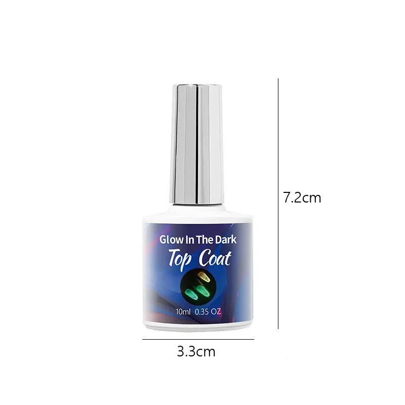 Esmalte de uñas de Gel UV que brilla en la oscuridad, capa superior luminosa, sin toallita, Base de Gel, barniz artístico para manicura, 10ml