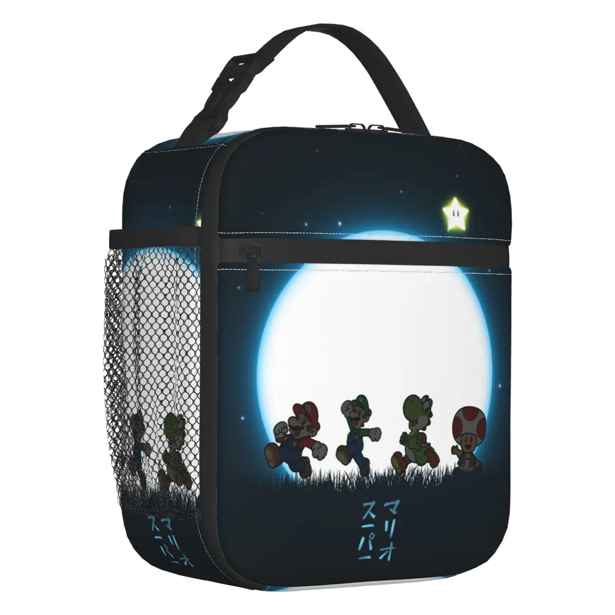 

Custom M-Marioes Video Game Brothers Friends Resuable Lunch Boxes Women Men Cooler Thermal Food Insulated Lunch Bag Office Work