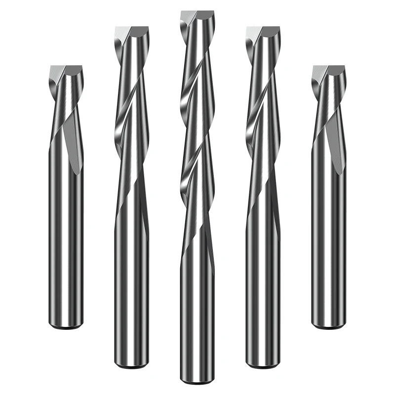 LIDIAO 10PC 4MM Shank Flat End Mill 2 Flute Spiral Milling Cutter Carbide Engraving Router Bit untuk Kayu MDF Alat PVC