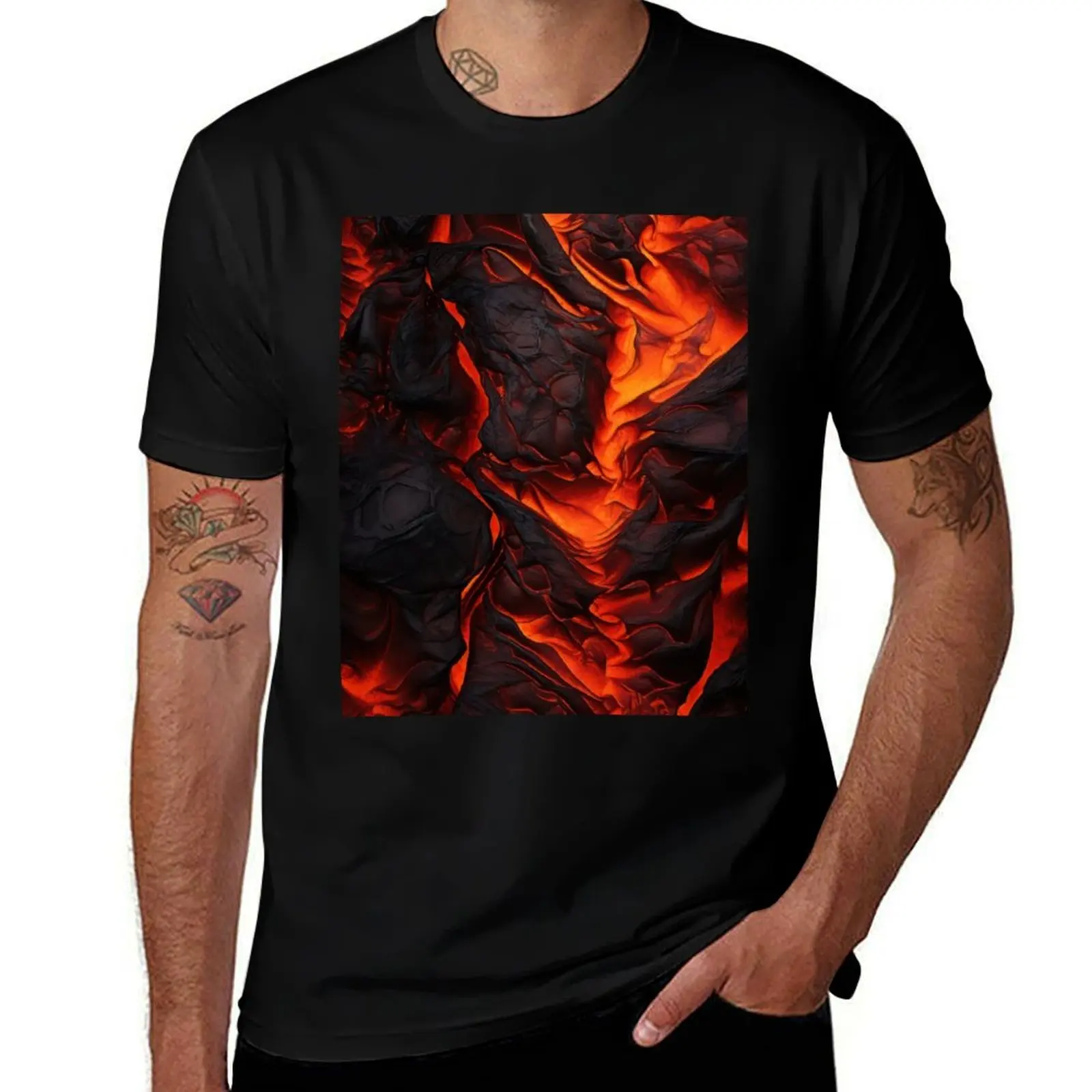 Lava, pattern, volcano, magma T-Shirt Big Size Daily Wear T-Shirt