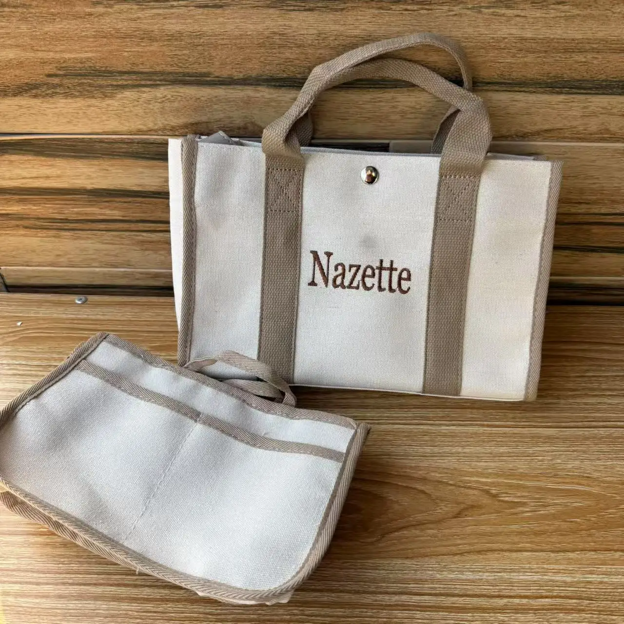 Personalized Chain Monogram Canvas Tote Bag | Custom Shoulder Bag Ladies Custom Handbag | Birthday Gift | Bride Bridesmaids Gift