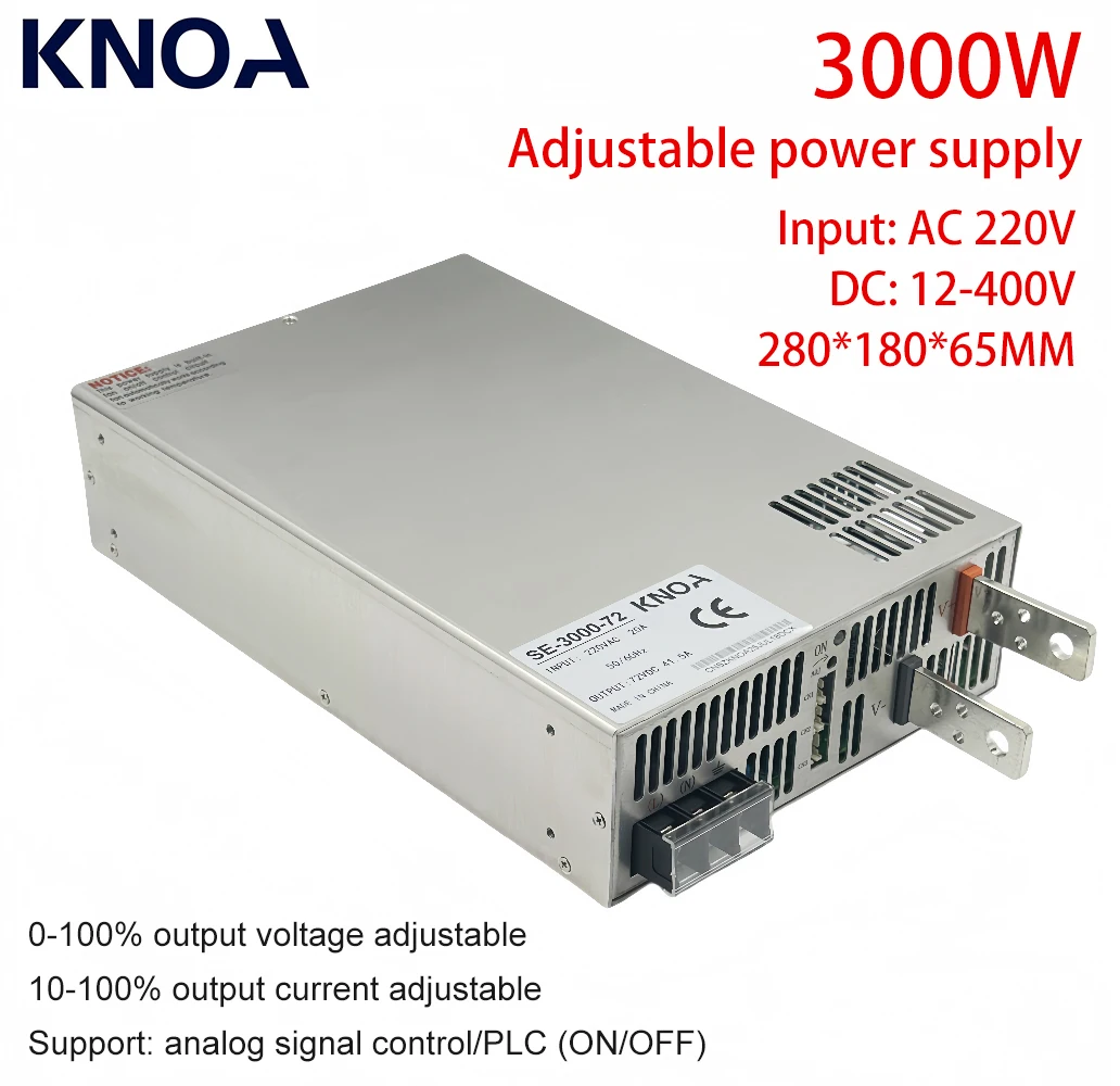 

3000W Adjustable Power Supply AC 220v to 12v 24v 36v 48v 68v 72V 110V 150V 0-5V Analog Signal Control/PLC Dc Power Supply