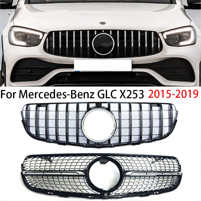 

For Mercedes-Benz GLC C253 X253 2015 2016 2017 2018 2019 Car Front Kidney Grille Hood Front Bumper Radiator Grill