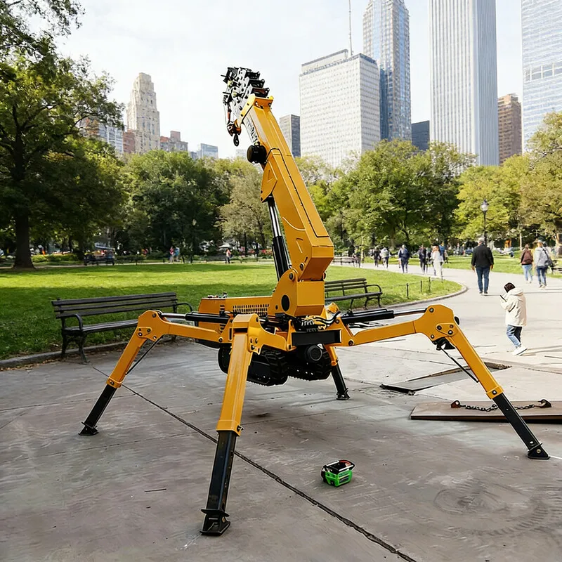 Customized 1-10 Ton All-Terrain Spider Crawler Crane – Rubber Tracks for Sensitive Surfaces, Factory Price