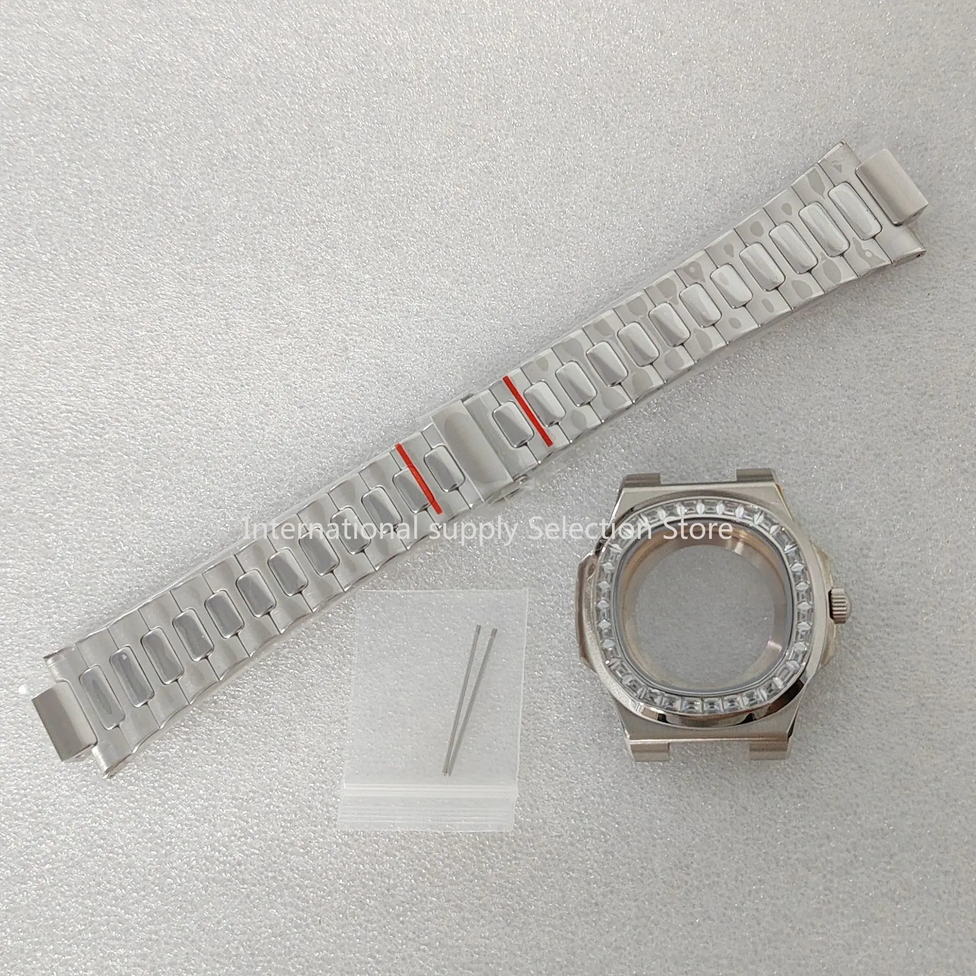 39.5mm Watch Cases Watchband Parts Sapphire Crystal Glass For Modified Nautilus NH34 NH35 NH36 NH38 Movement Dial Waterproof