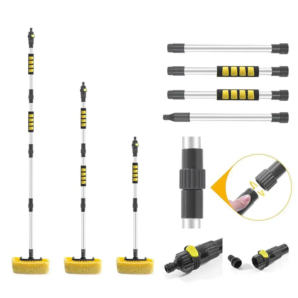 Spazzola per auto staccabile spazzola per auto a setole morbide con impugnatura staccabile interruttore On/off detergente per veicoli antigraffio per esterno auto