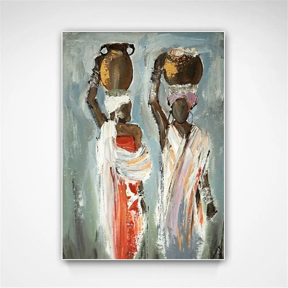 Large City Street View Pedestrian Picture On Canvas Poster 100% Handmade Oil Painting Modern Orange Wall Art For Home Decor Gift