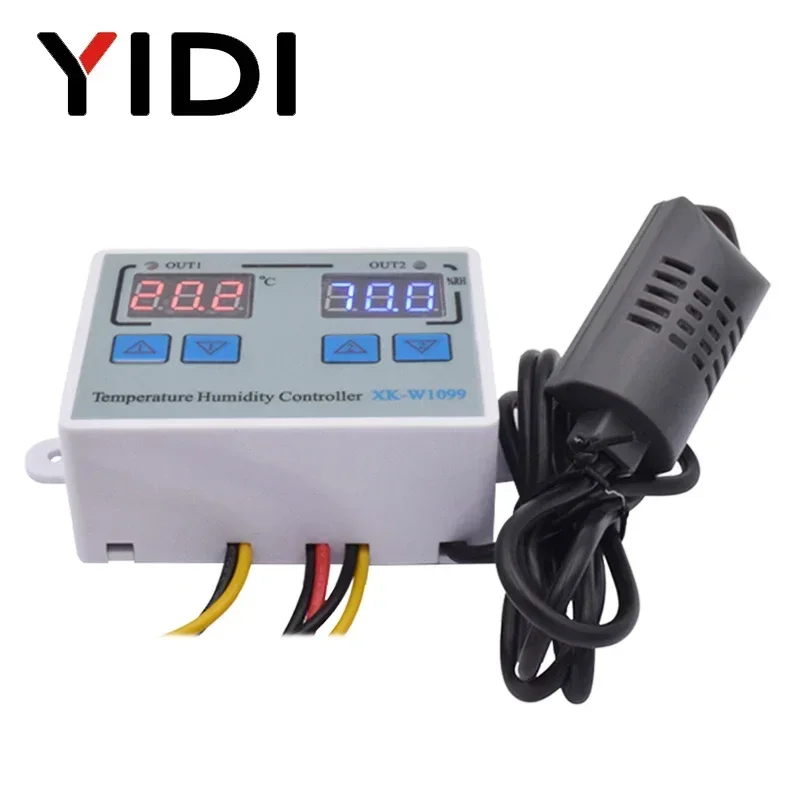 W1099 110V 220V 12V 24V Digital LED Temperature Humidity Controller For Incubator Thermometer Hygrometer Meter Sensor Thermostat