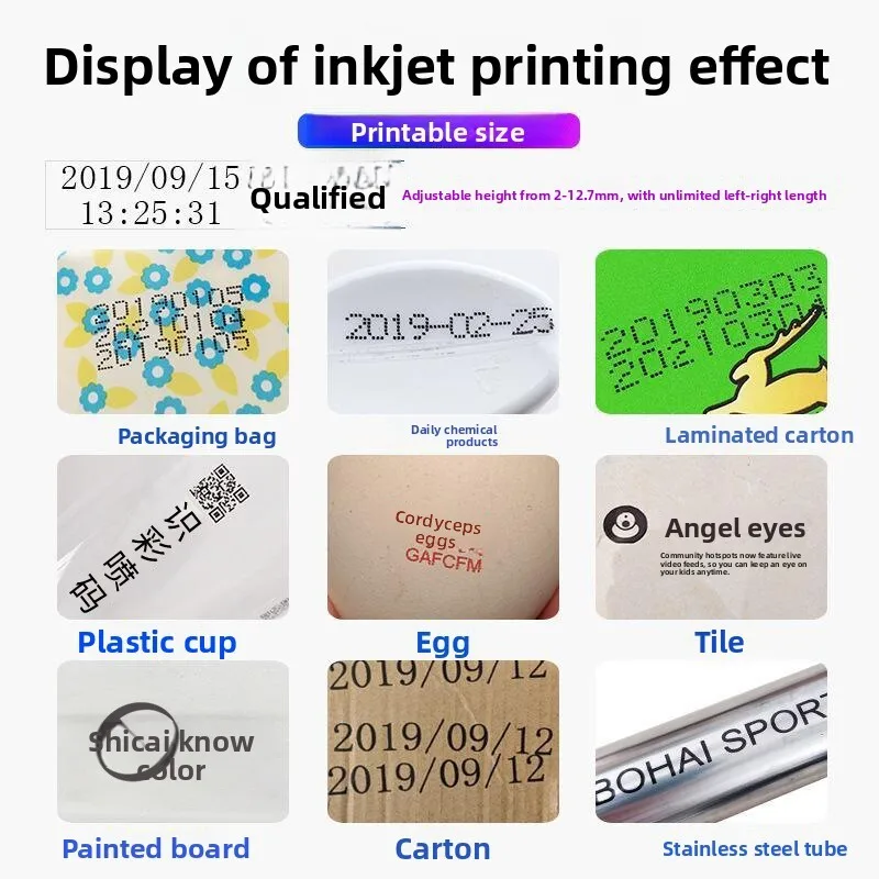 New M6 Handheld Inkjet Printer Small Production Date QR Code Barcode Label Batch Number Packaging Bag Bottle Coding Machine