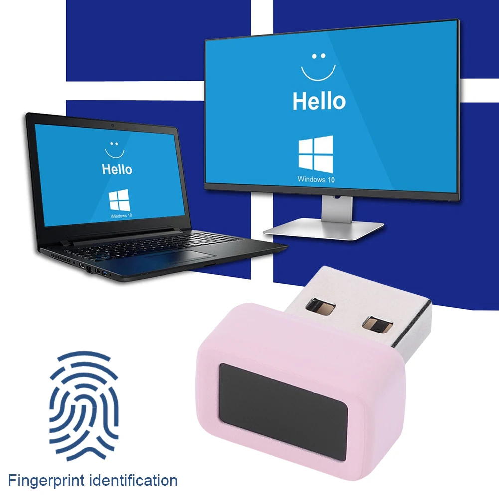 

USB Fingerprint Key Reader Biometric Fingerprint Scanner Anti-Spoofing Windows Hello FIDO U2F Mini Fingerprint Reader for Laptop