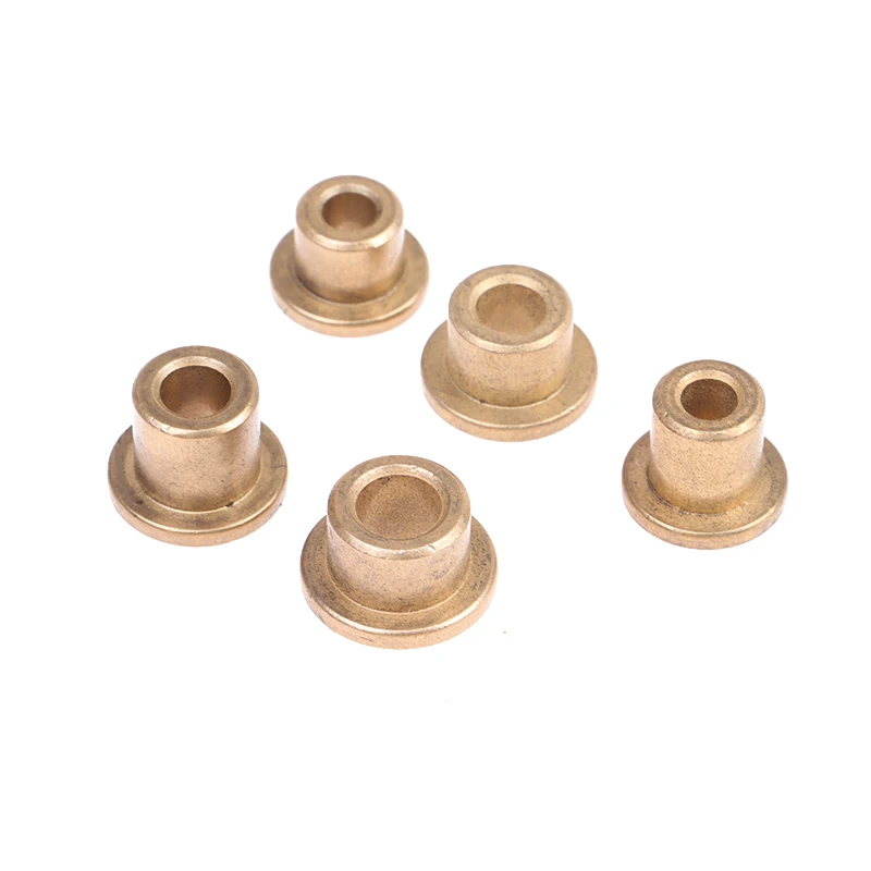 5Pcs Flanging Self-Lubricating Bearing Powder Metallurgy Oil Copper Bushing Guide Sleeve With Stepped Flange Hardware