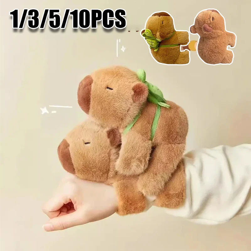 Kids Gift Capybara Clap Circle Toy Slap Snap Wrap Wristband Bracelet Plush Hand Ring Fun Pop Circles Toy