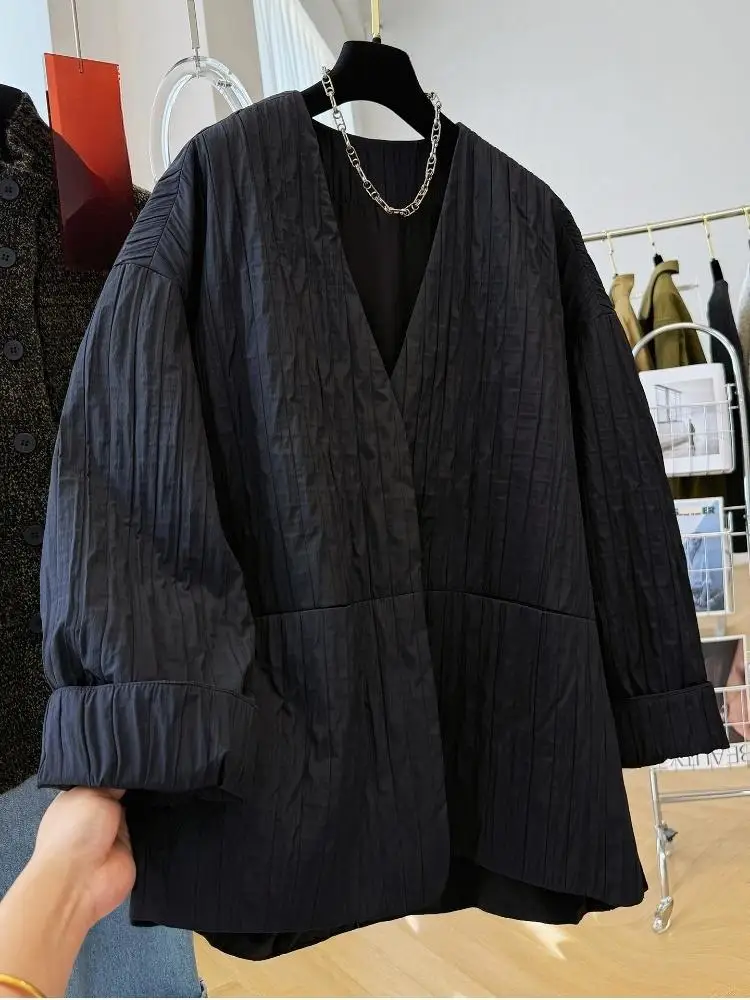 

Зима 2024, новые куртки, женские свободные толстые короткие пальто с хлопковой подкладкой, женские однотонные теплые парки, модное пальто