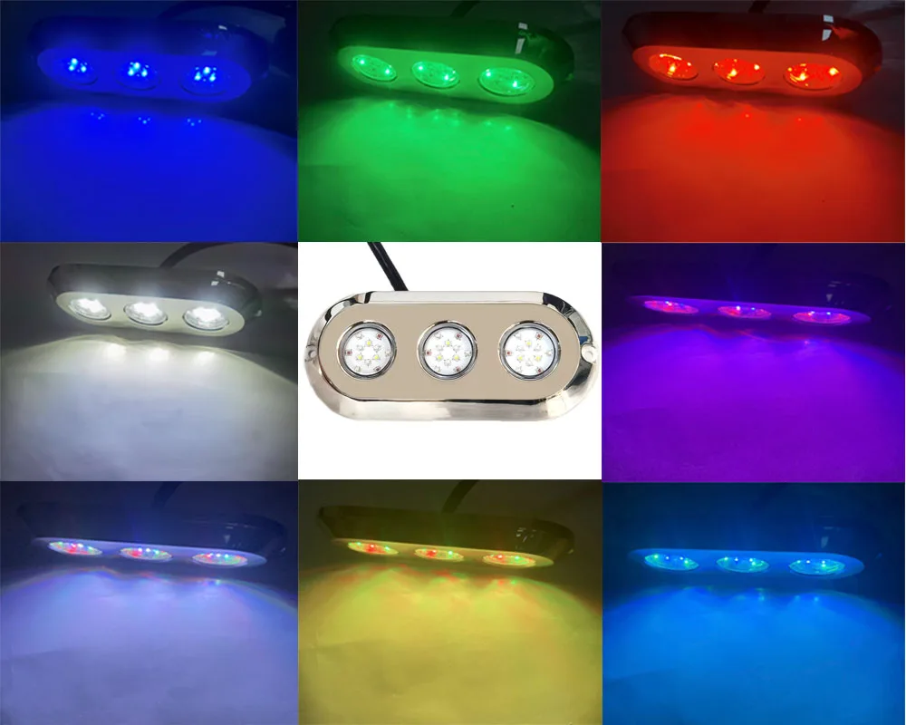 High Intensity 316 Stainless Steel 180W RGBW LED Boat Light 12V Underwater LED Lights