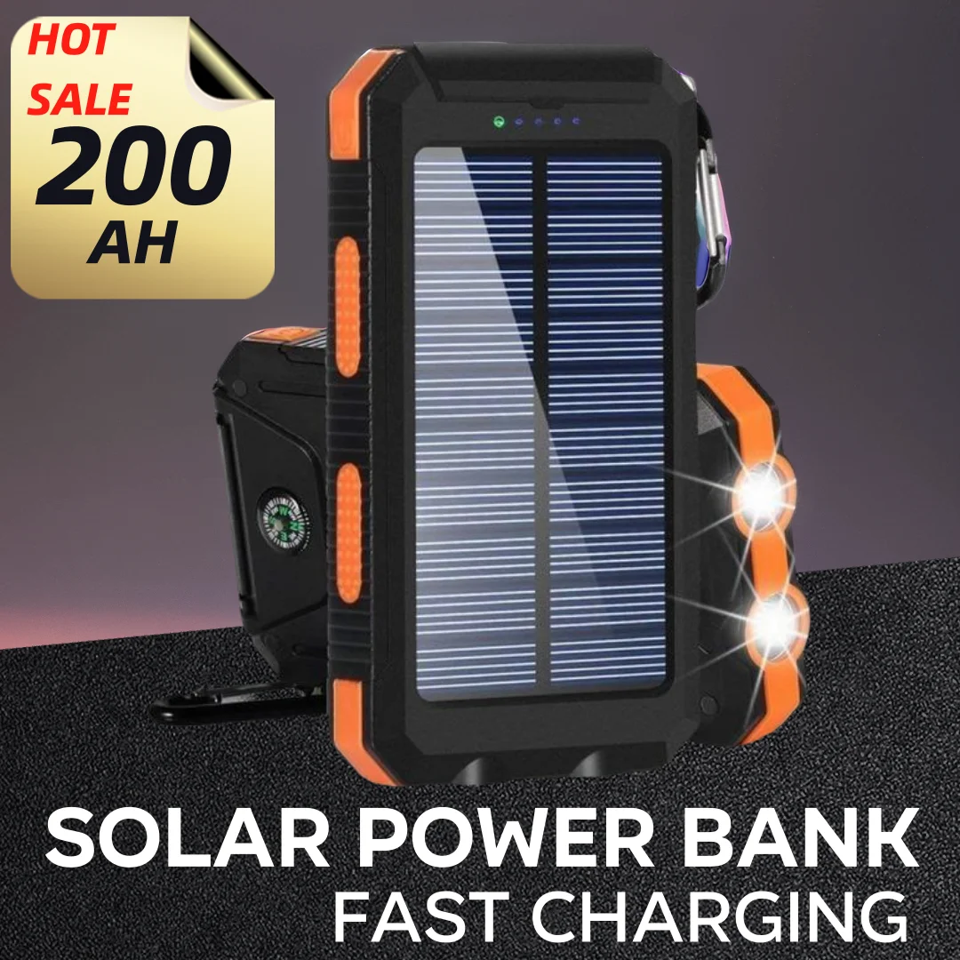 200Ah Solar Power Bank Portable Outdoor Portable Lighting Emergency Power Fast Charging Powerbank External Battery for IPhone