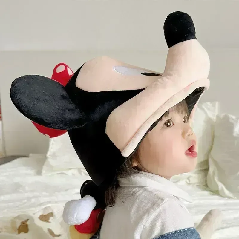 Disney\'S New Cartoon Cute Doll Animal Head Cover Plush Mickey Minnie Doll Head Cover 3d Big Head Doll Couple Hat Christmas Gift