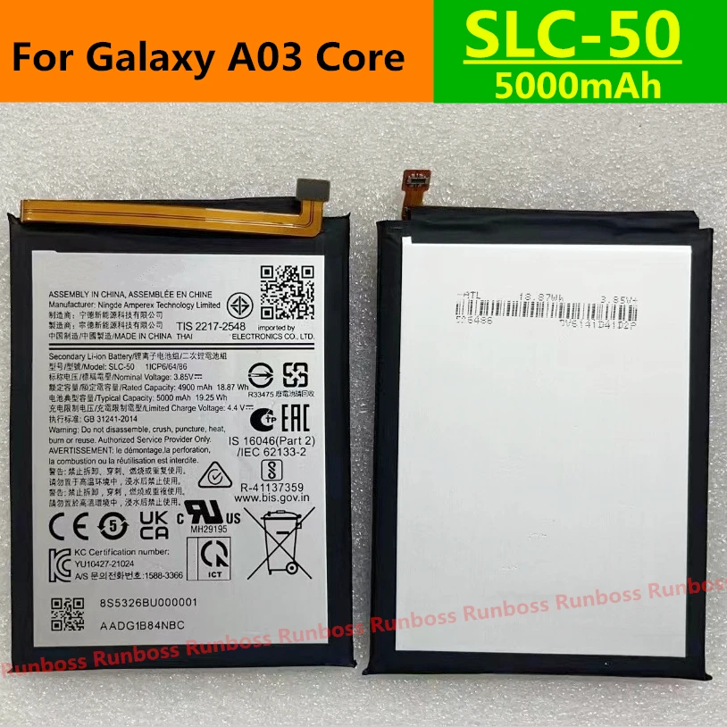 5000mAh SLC-50 New High Quality Phone Battery For Samsung Galaxy A03 Core A032 A032F Replacement High Quality Batteries