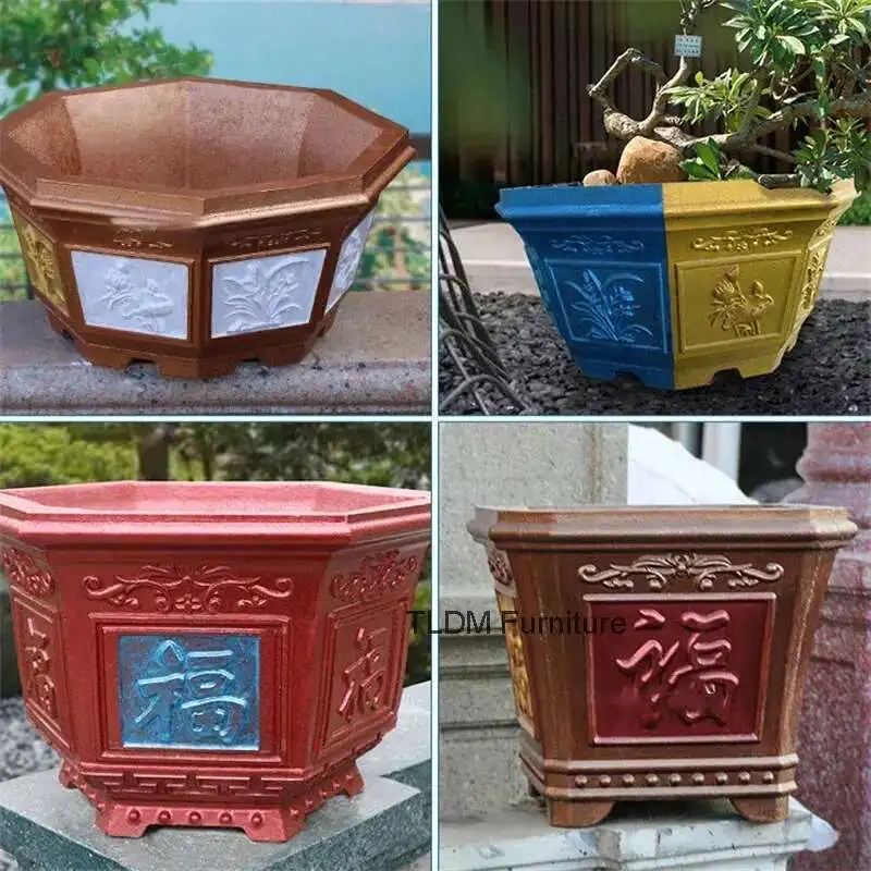 

Thickened Plastic Flower Pot Mold European Garden Cement Bonsai Model Large Concrete Mold Home DIY Making Flower Pot Tool