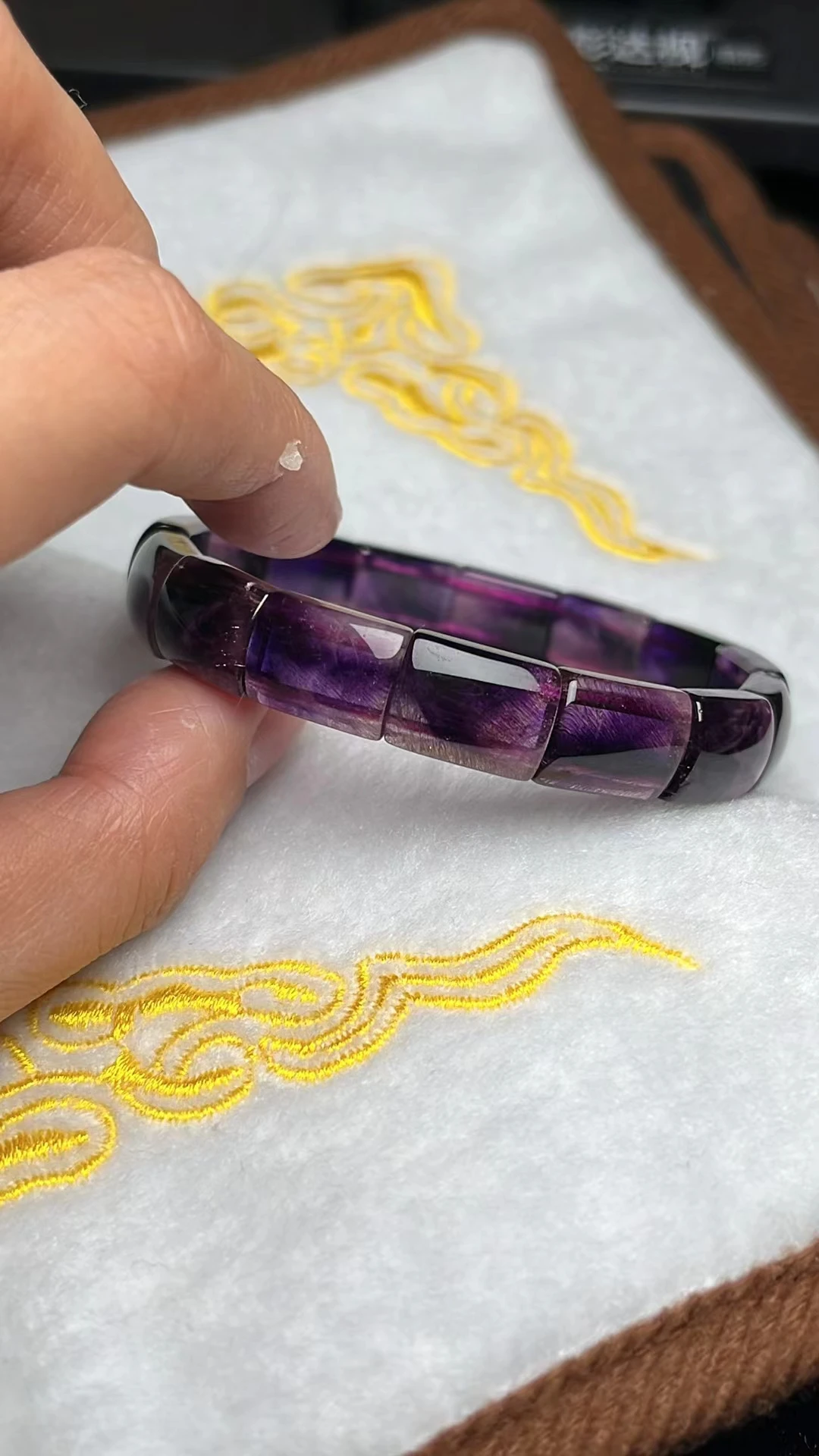 Natural Purple Super Seven 7 Lepidocrocite Quartz Bracelet 13.5x10mm Rutilated Clear Round Beads Women Men AAAAAA