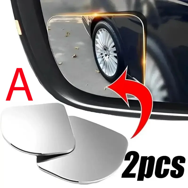 

1/2pcs Car Mirror Wide Angle Car Blind Spot Mirrors 360° Adjustable Auxiliary Rearview Mirrors HD Frameless Small Round Mirror