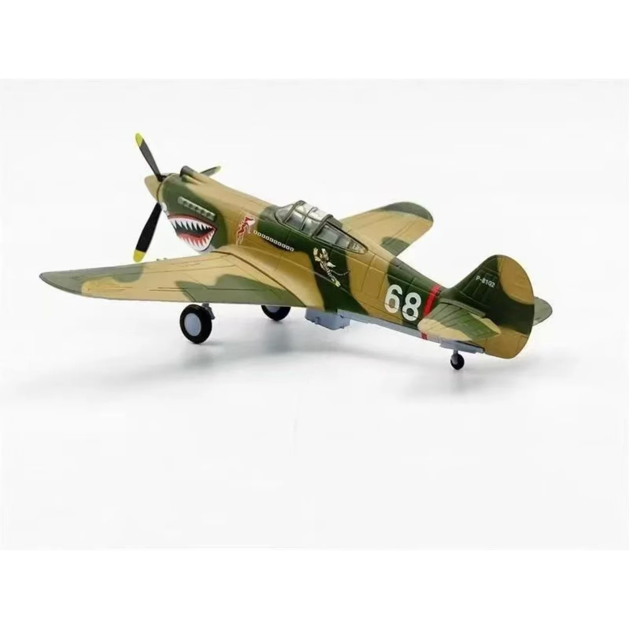 

Diecast 1:72 Scale World War II P-40 Fighter Flying Tigers 68 Alloy Aircraft Model Collectible Toy Gift Souvenir Display