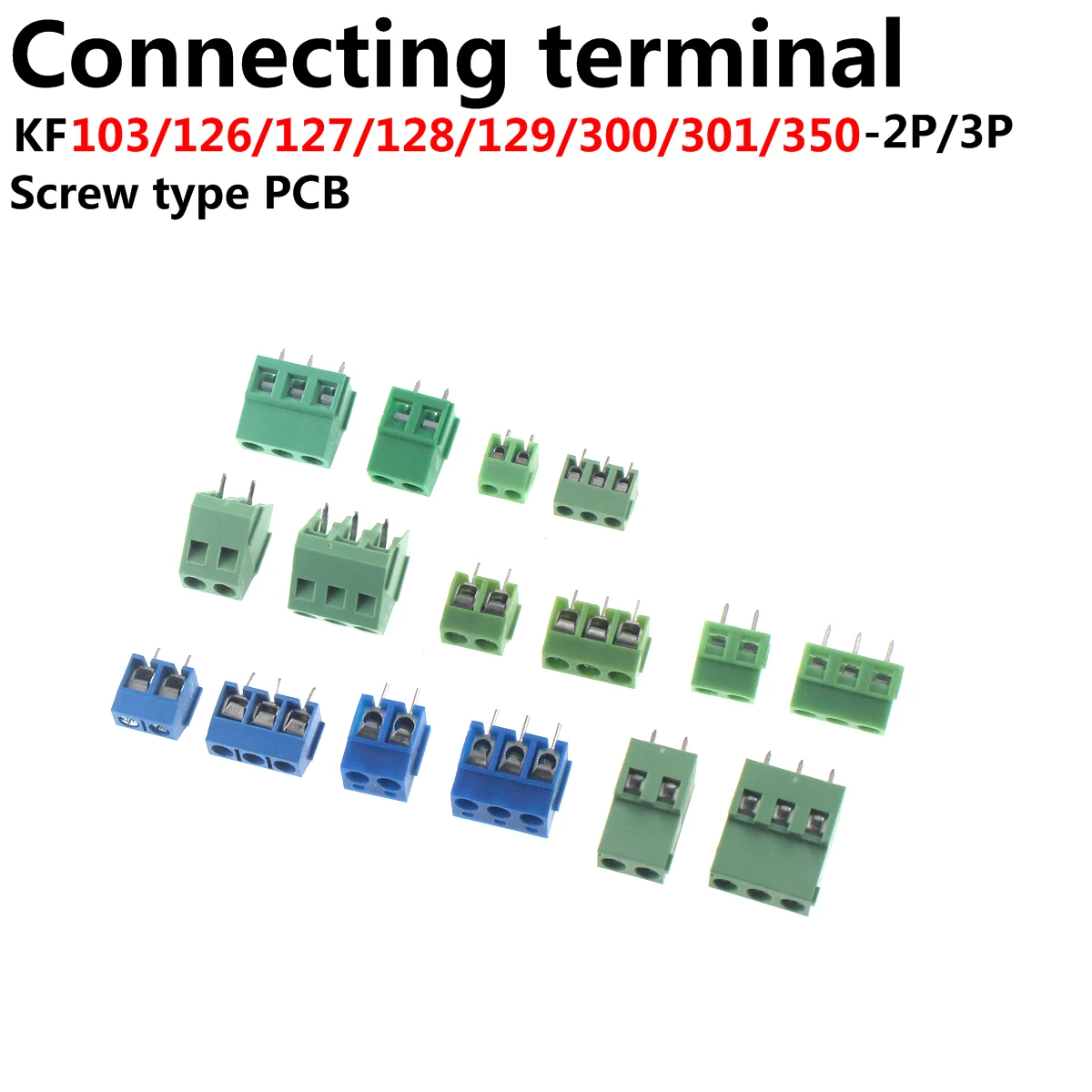 

50/20pcs KF103-5.08-2P KF103-2P KF126 KF127 KF128 KF129 KF300 KF301 KF350 Screw 2Pin 5.08mm Straight Pin Screw Block 22-12A WG