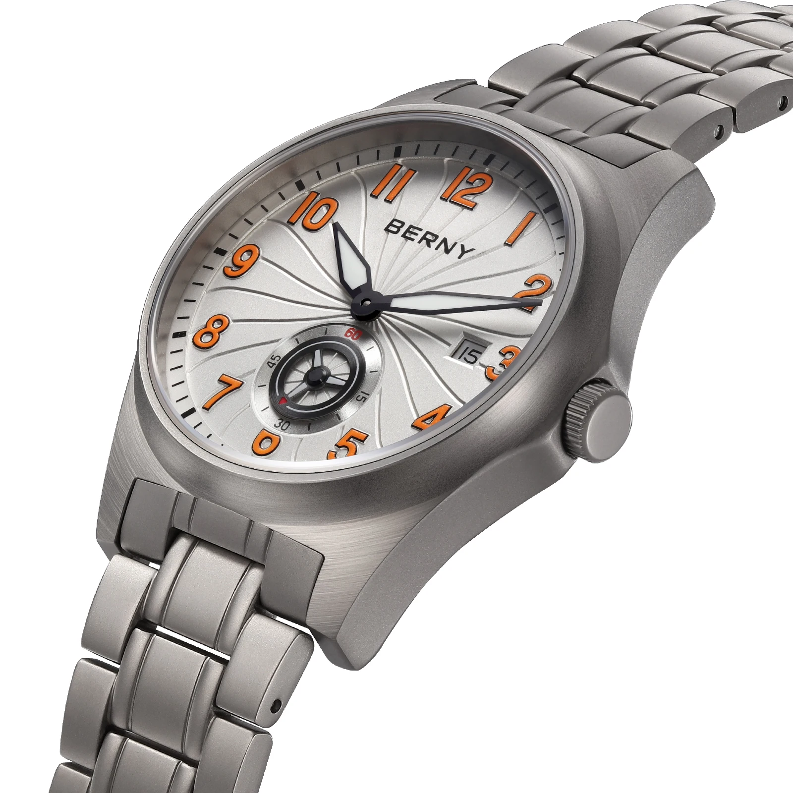 BERNY Herren-Mechanische Uhr, Volltitan-Automatikuhr mit 10 ATM wasserdichtem Saphirglas ST1731, superleuchtende Herrenuhren