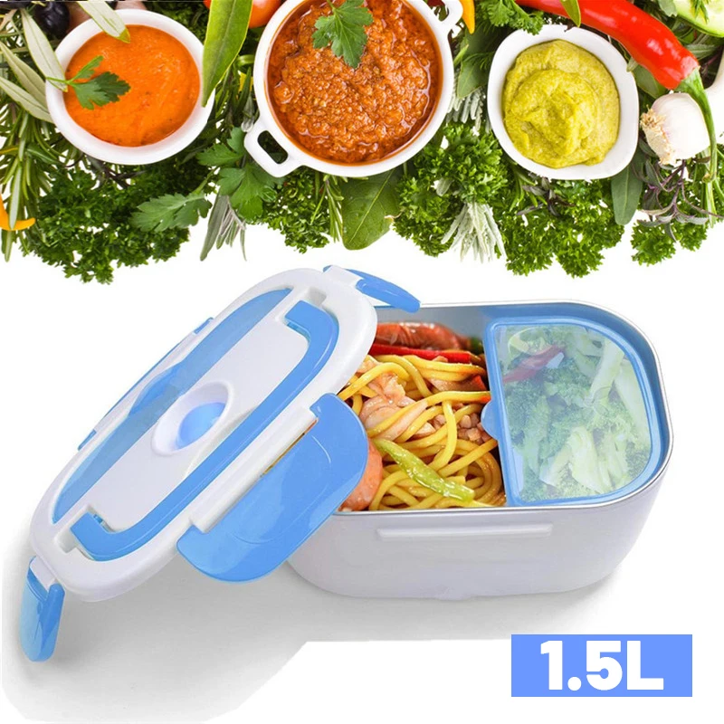 Portable 1.5L Electric Heated Lunch Box 110V Food Warmer Container Bento Boxes For Car School Picnic Food Heating Heater Box