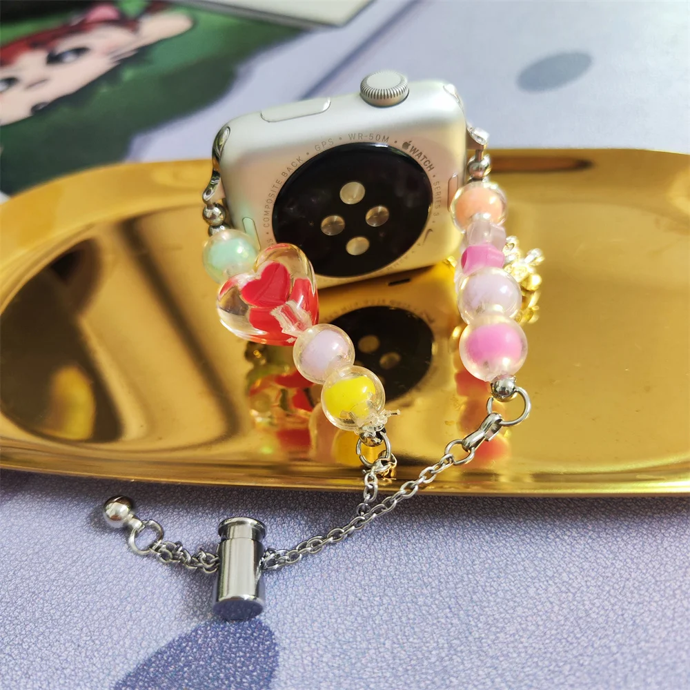 애플 워치 스트랩, 패션 적용 가능, 7, 8, 9, 울트라 1, 2, 49mm 조정 체인, 가벼운 럭셔리 여성 아이워치 4, 5, 6 se, 38, 40, 41, 42, 44, 45mm