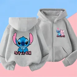 Kawaii Stitch Hoodie Children Cartoon Clothes Kid Girl Boy Lilo and Stitch zipper Sweatshirt Manga Hoody Baby Casual Top