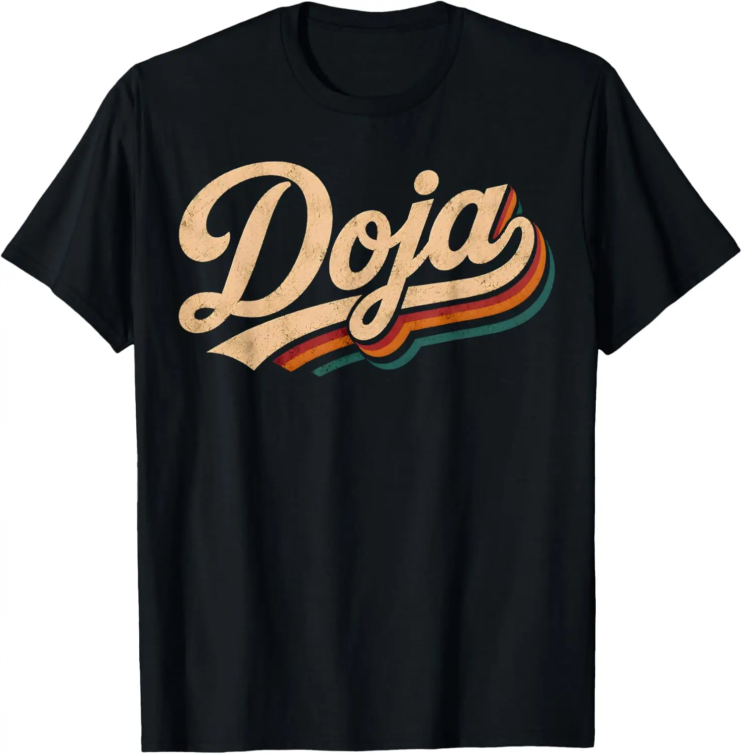 Vintage Doja Name Retro 70S Gift For Men Women T-Shirt Men Women Unisex Novelty Graphic T‑Shirt, Classic Crew Neck 100% Cotton Tee, Lightweight Anti‑Pilling Breathable Casual Tops, Year‑Round Daily Outfit, Holiday Birthday Present Tee for Friends Family