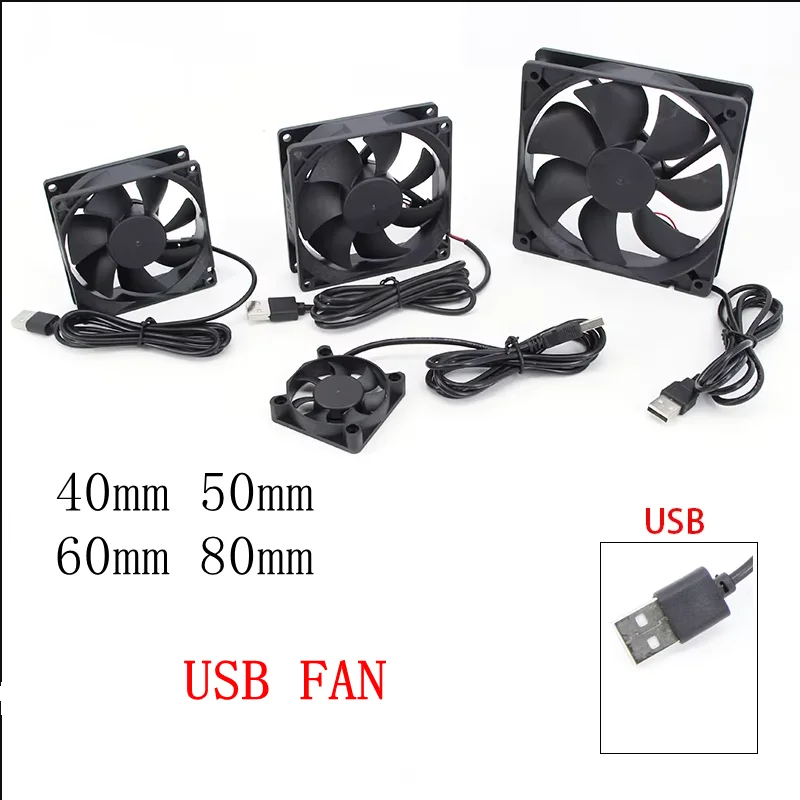 5V Brushless Cooling Fan USB Ventiliator Computer Case 2500RPM Cooler Oil-impregnated PBT CPU Radiator USB Fan PC USB Gadgets