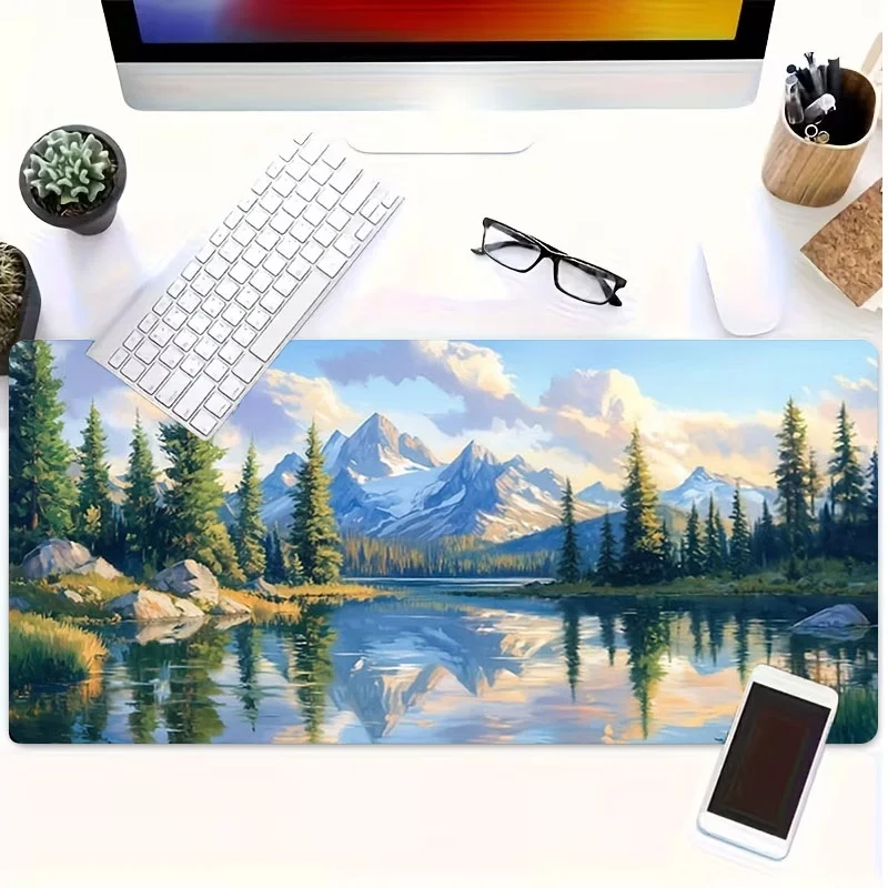 Serene Natural Landscape Print Rubber Mouse Pad, Smooth Polyester Surface, Multiple Specifications Available, Ideal for Gamers