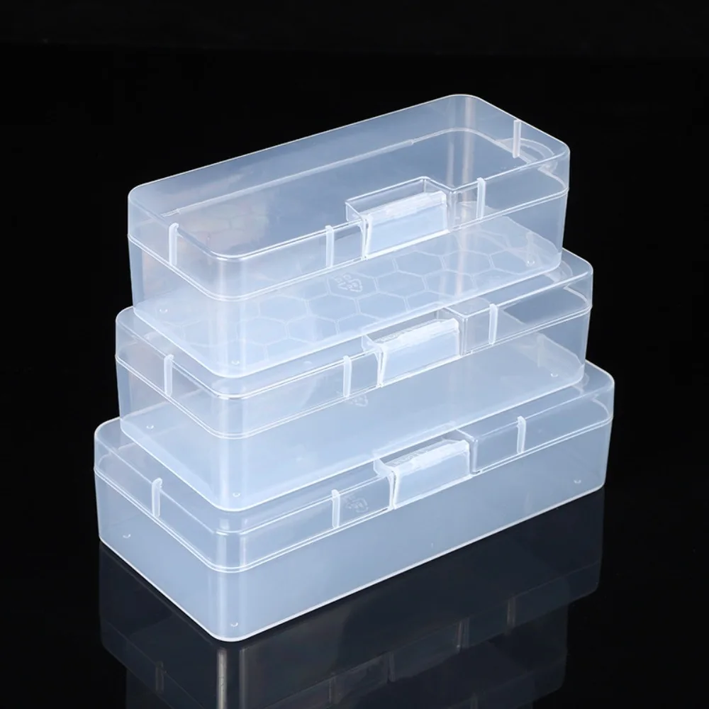 Large Capacity Plastic Pencil Box With Buckled Multifunctional Pencil Case Transparent Waterproof Storage Box