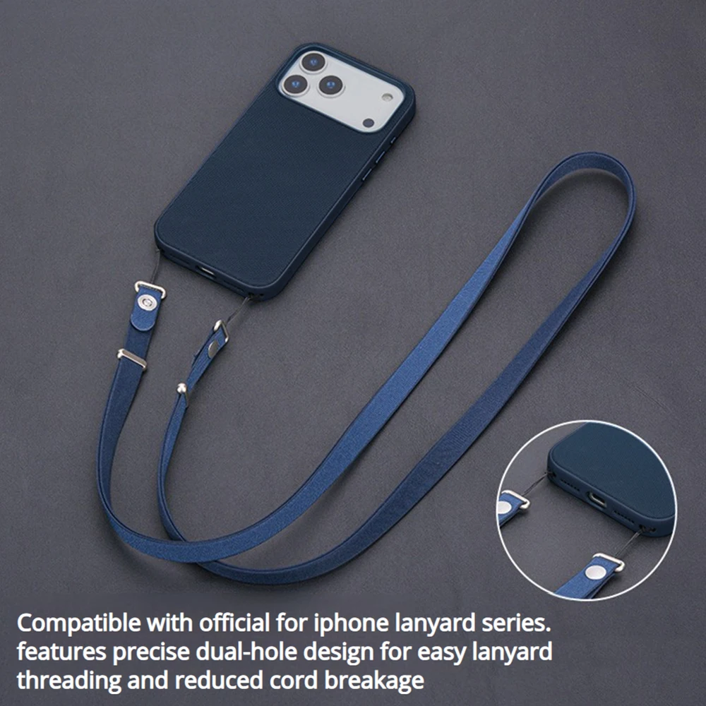 الراقية الرسمية المغناطيسي المنسوجة حزام جراب هاتف آيفون 17 برو ماكس الهاتف Crossbody الحبل ولا شعار جراب هاتف