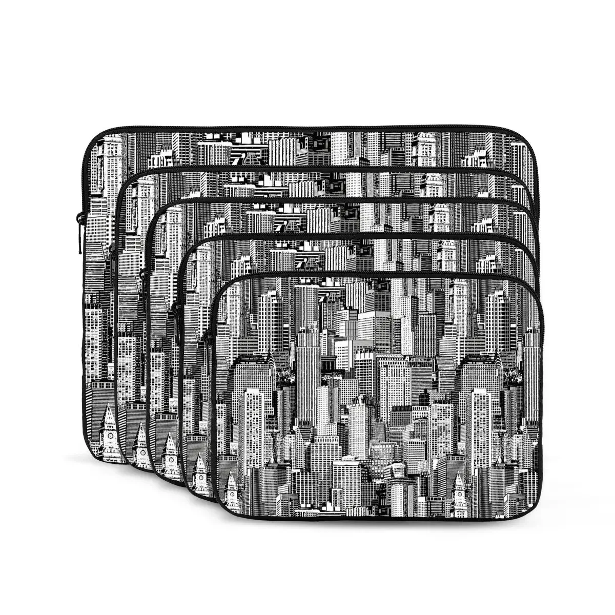 Laptop Case Capa com Padrão High Buildings, tampa portátil, padrão esboço, saco do computador, iPad, 17 ", 15", 13 ", 12", 10"