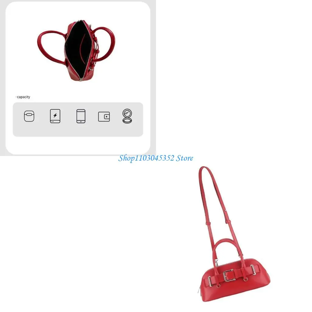 

Women Shoulder Crossbody Bag Stylish Handbag PU Leather Bag Top Handle Bag Fashion Bowling Bag Shopping Bag