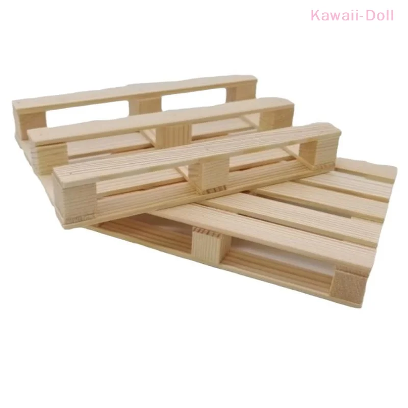 1 個ミニドールハウス木製パレット飲料コースター植木鉢クッション木製パレットコースターホットとコールドドリンク用