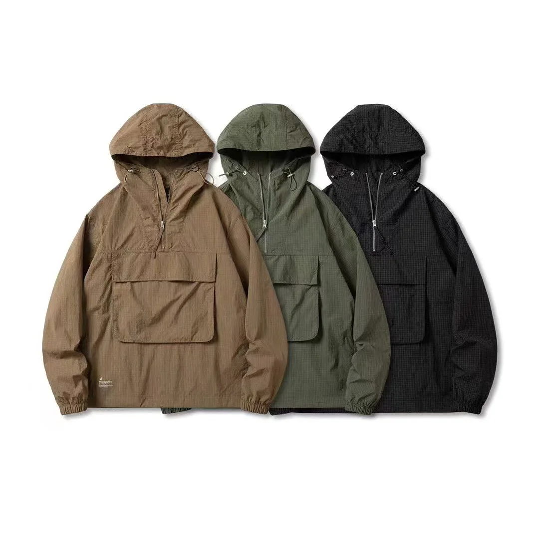 

Retro Japanese Sle ex Hooded Long Sve Overhead Jaet Youth Loose Versatile Cotton Spring Faion Urban Sle Coat
